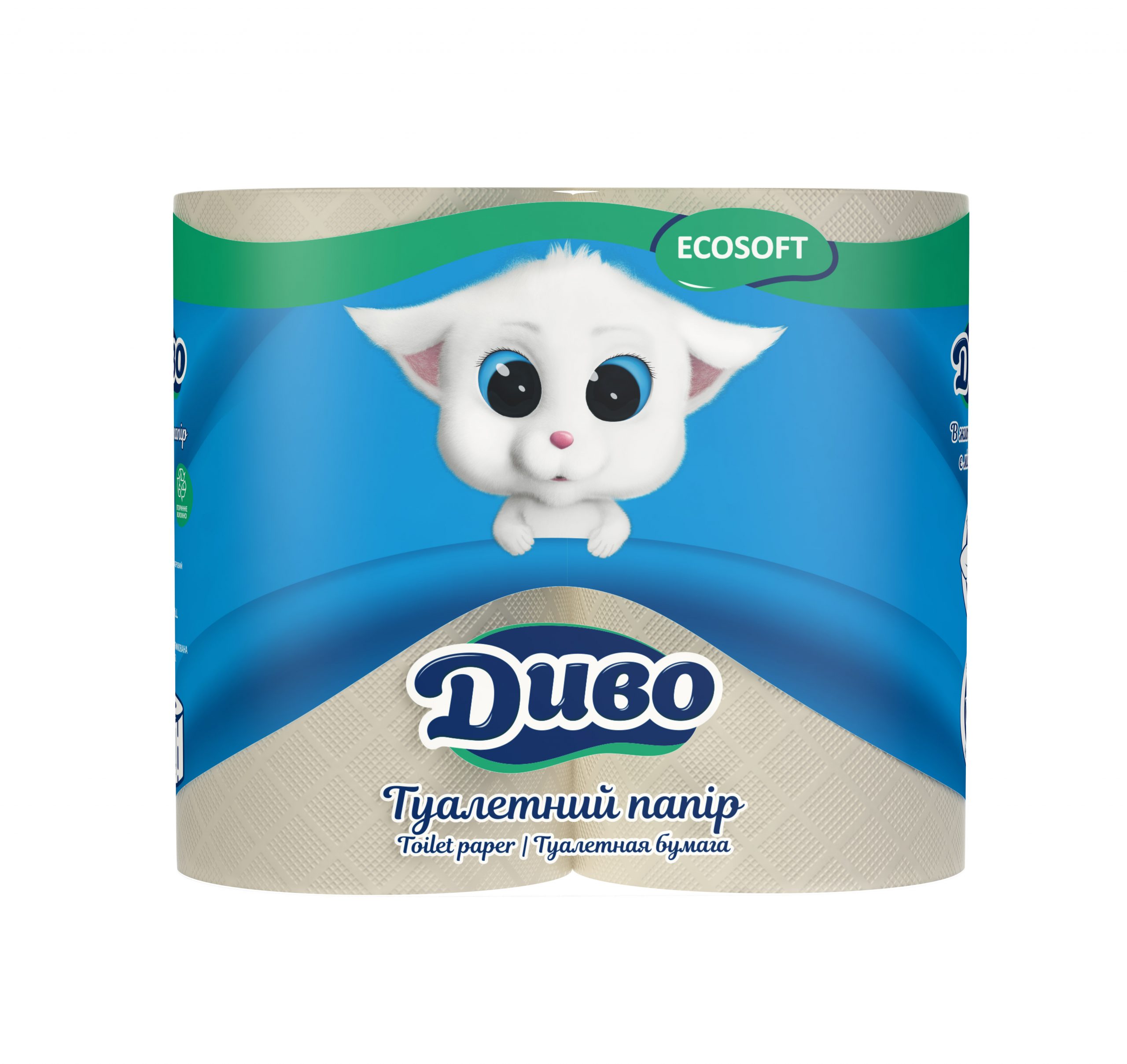 Папір туалетний «Диво» макулатурний 2ш. 4 шт./уп.