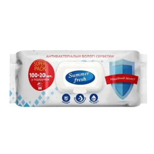 Серветки вологі "Summer Fresh" антибактеріальні 120 шт