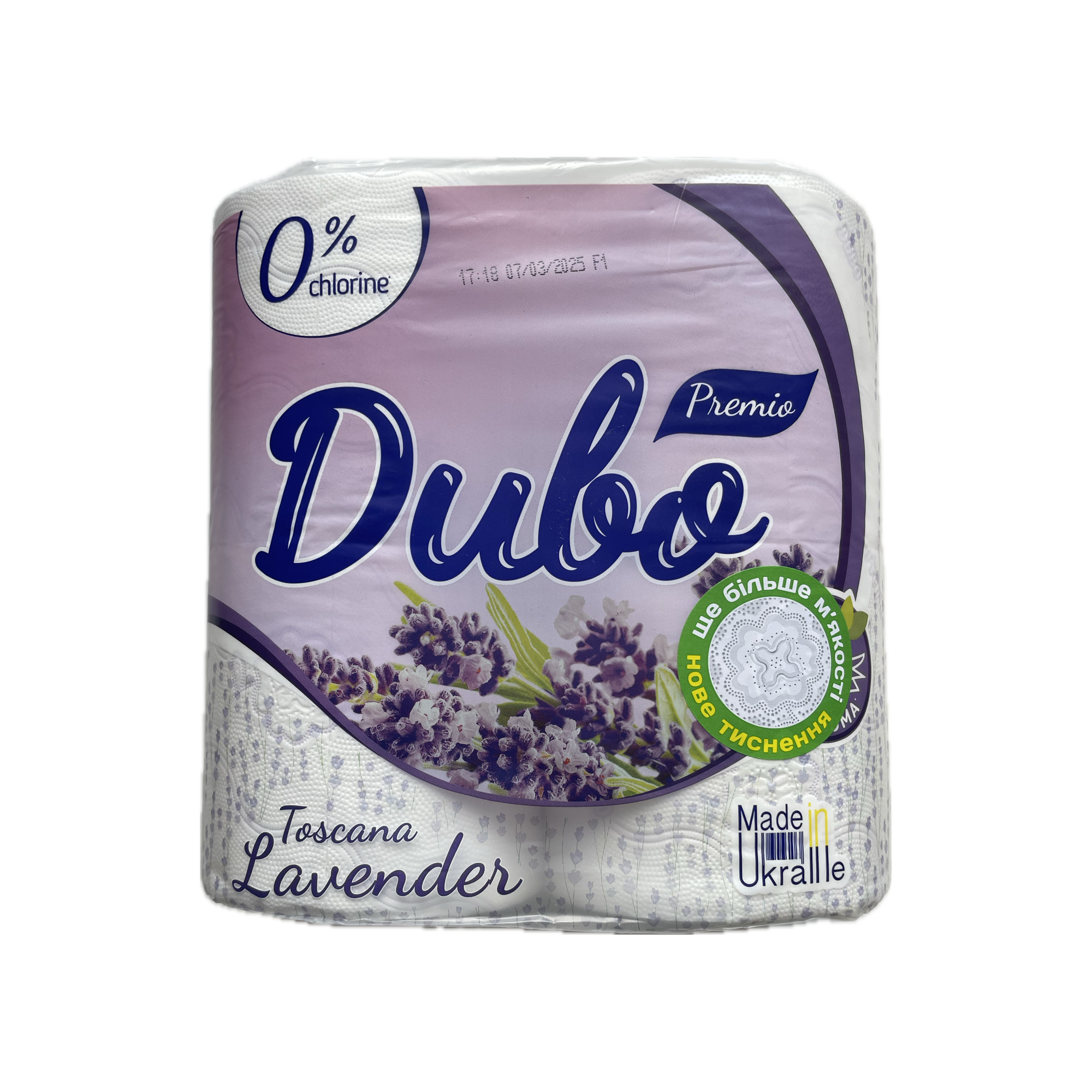 Папір целюлозний на гільзі "Диво Premio" Тoscana Lavender 4 рулонів/ 3шари/ 150листів