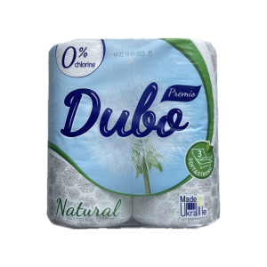 Папір целюлозний на гільзі "Диво Premio" Natural 4 рулони 3шари 150листів