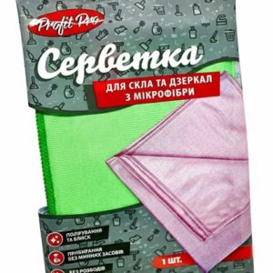 Серветка Мікрофібра для скла 1шт розмір 30*30 Profit Pro