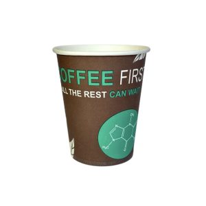 Стакан паперовий ЕкоКап - 250 мл, з малюнком Coffee First, 50шт/уп
