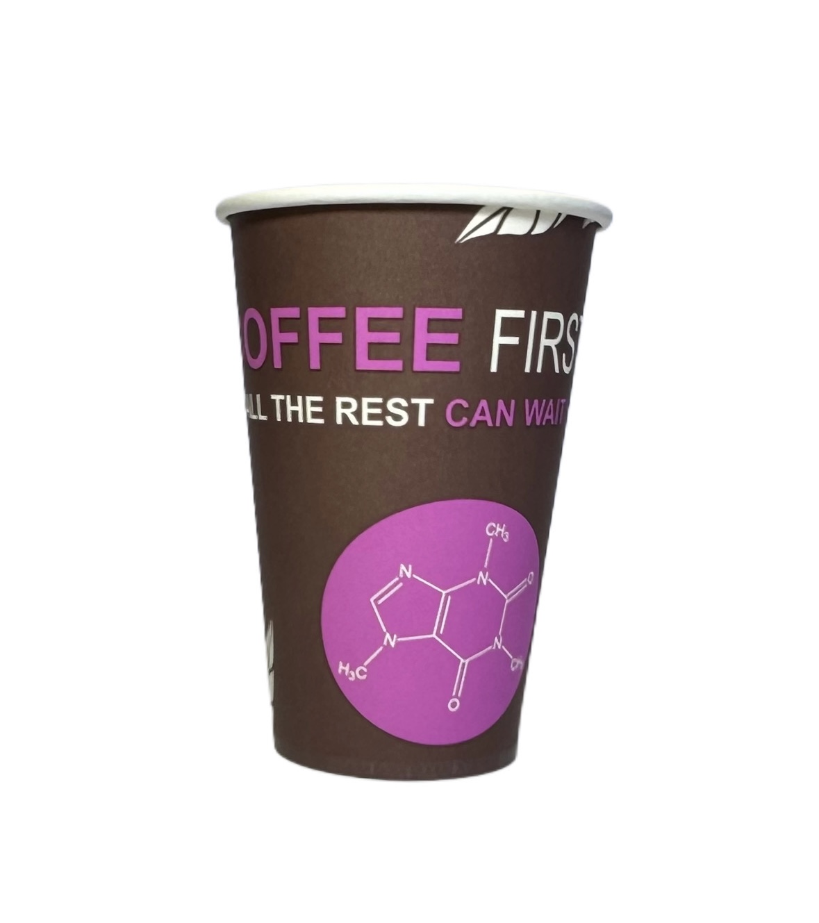 Стакан паперовий ЕкоКап - 340 мл, з малюнком Coffee First, 50шт/уп