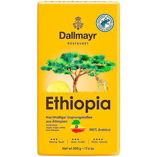 Кава мелена Ethiopia смажена ТМ Dallmayr в/у 500г, арабіка 100%, (оригінал!)