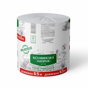 Папір туалетний "Кохавинська папірня" 65 м сірий без втулки