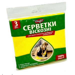 Серветки віскозна 3 шт. розмір 30*36 см, ТМ Profit Pro